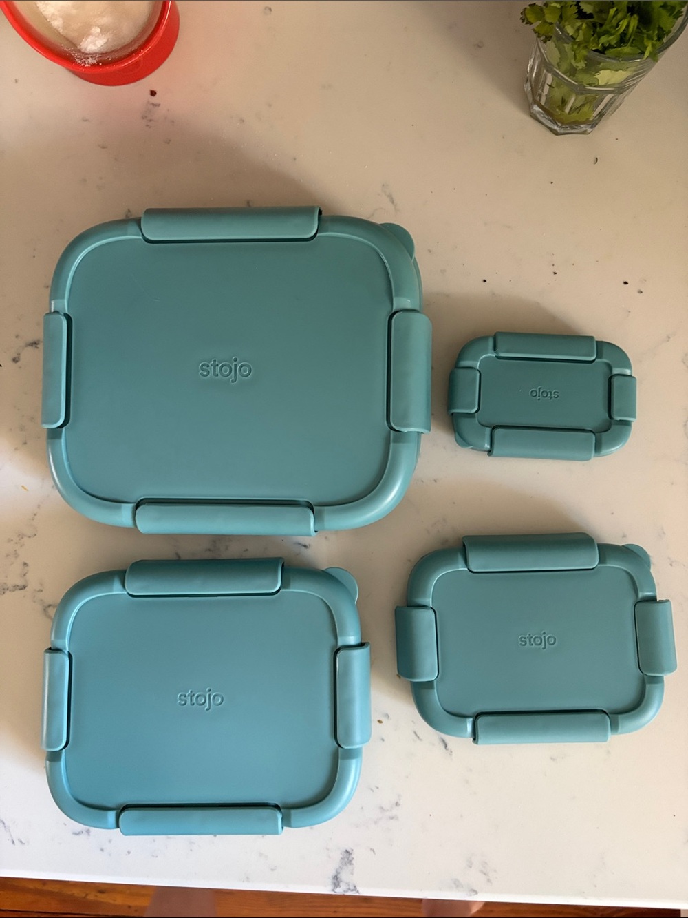 Stojo Collapsible Food Containers Set - Teal Blue